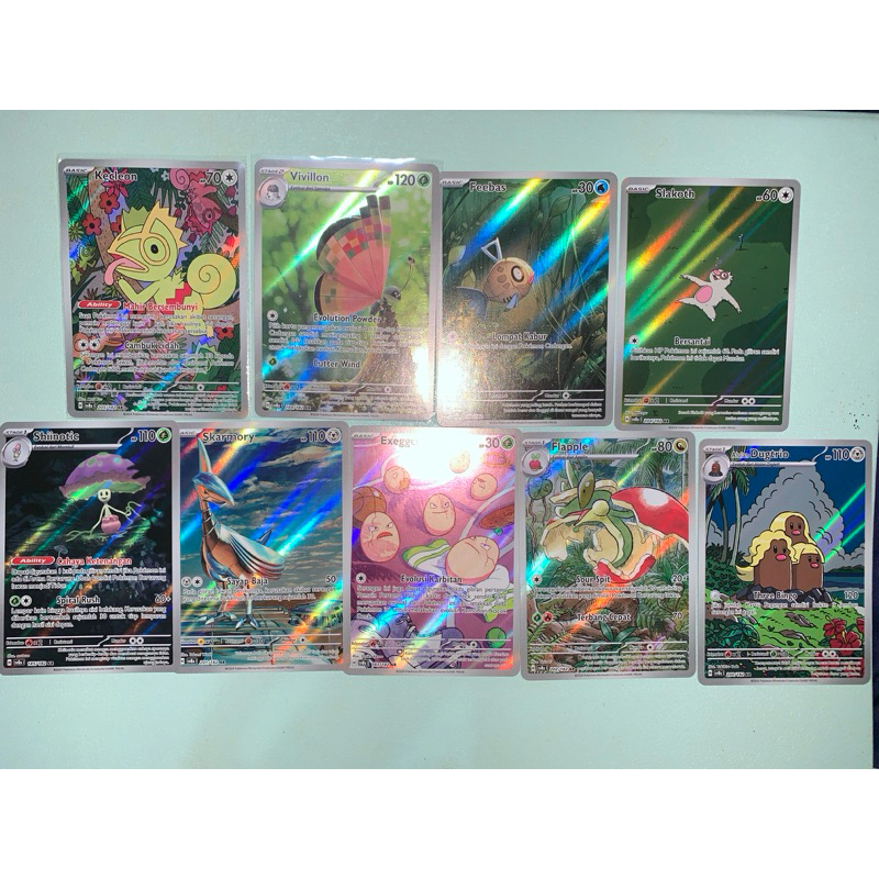 POKEMON CARD ORI OFFICIAL SLAKOTH FLAPPLE CERULEDGE VIVILLON FREVAS KECLEON SKATMORY SHIINOTIC ALOLA