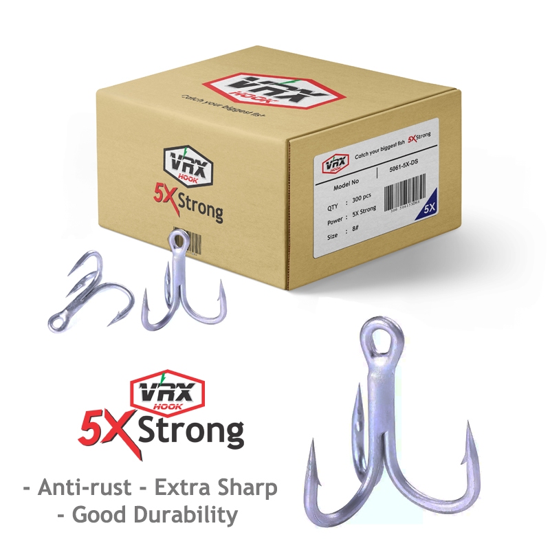 VRX Treble Hook 5X Strong Ecer Mata Kail Trible Trebel 5061-5X-DS Pancing 3 kaki FH061