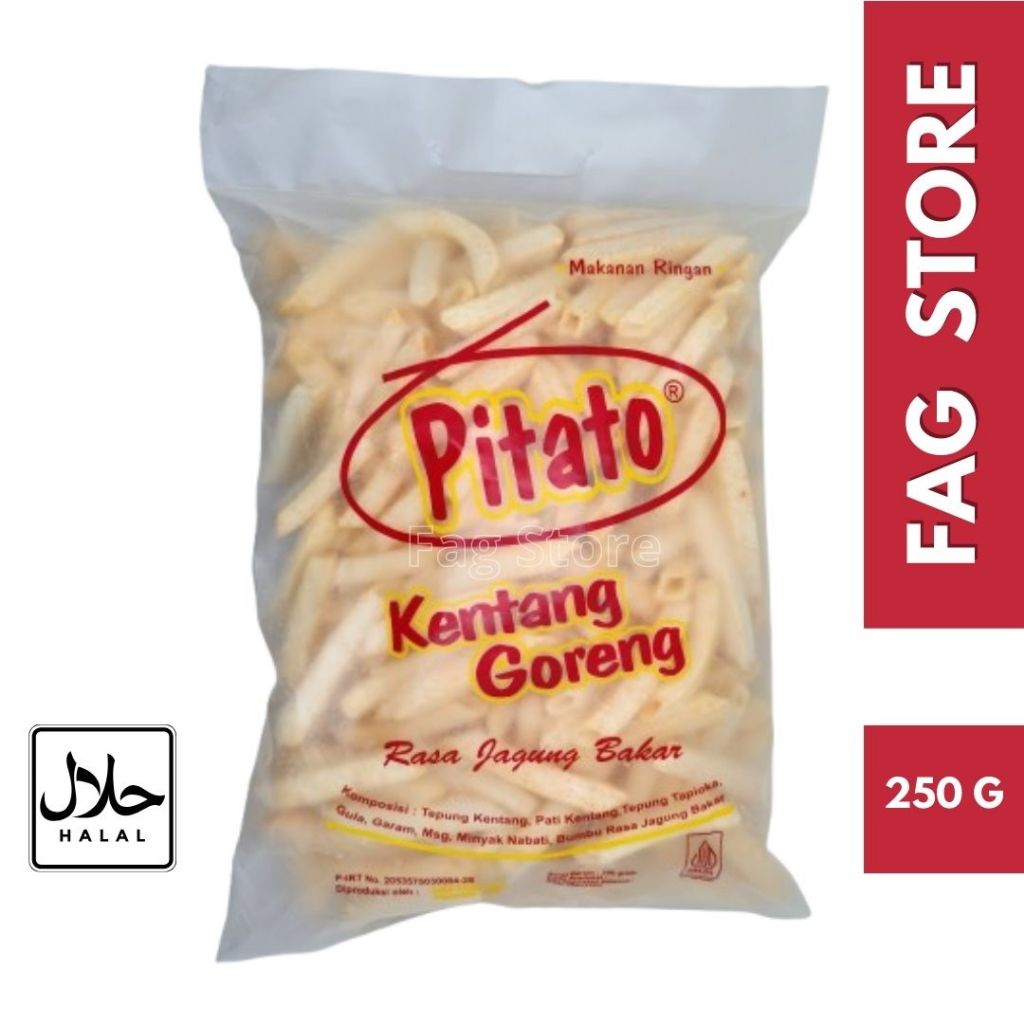 

Snack Pitato Kentang Goreng Jumbo 250gram Pitato Stik Kentang Asin Enak