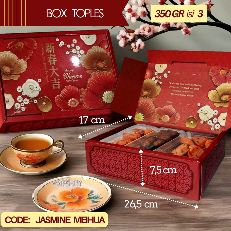 

Box Packaging Imlek / Dus Kemasan 3 Toples 350gr Jasmine CNY