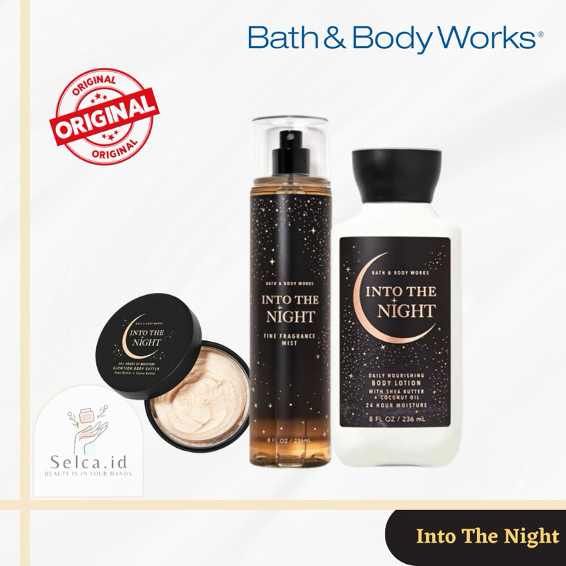 BBW Into The Night Body Mist/ Body Lotion / Body Cream / Shimmer Mist/ Body Butter - Bath & Body Wor