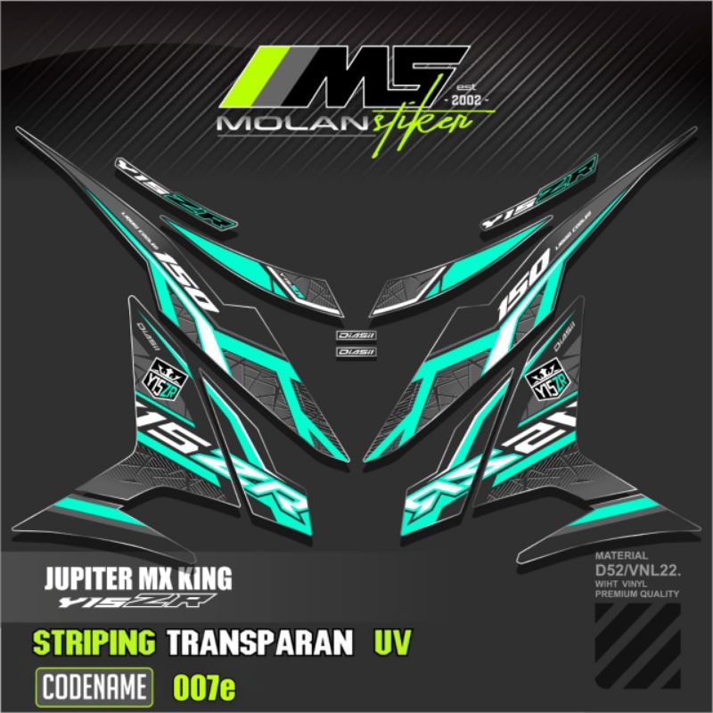 Decal Sticker Striping Variasi Transparan Uv Mx King 150 Yamaha Jupiter Mx King 150 Y15ZR Y16ZR SNIP