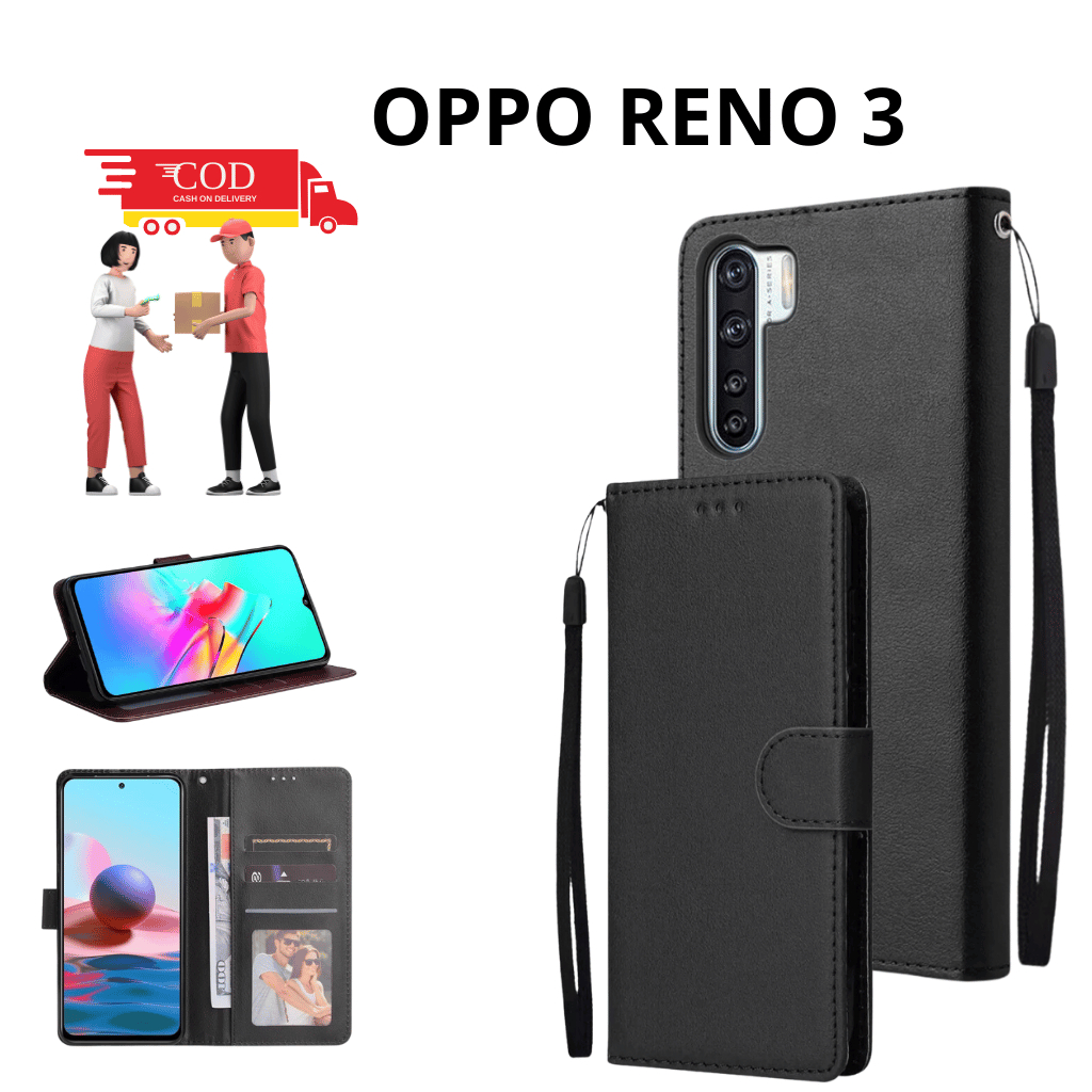 CASE HP OPPO RENO 3/RENO 4/RENO 4F/RENO 4 PRO CASE DOMPET FLIP CASE WALLET FLIP LEATHER CASE PREMIUM