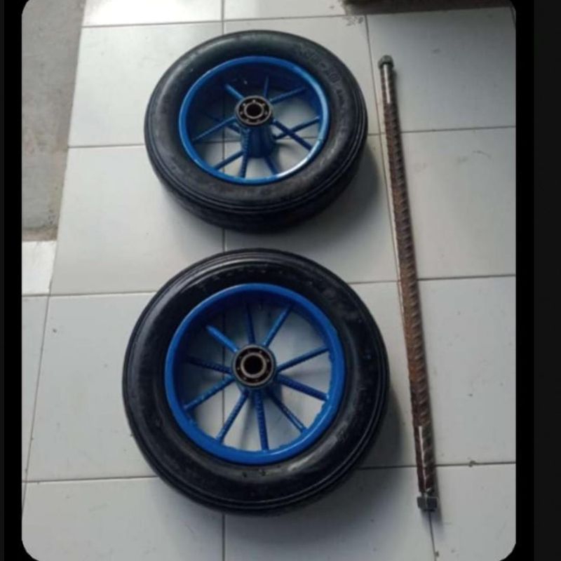 roda gerobak velg ring 8 set as