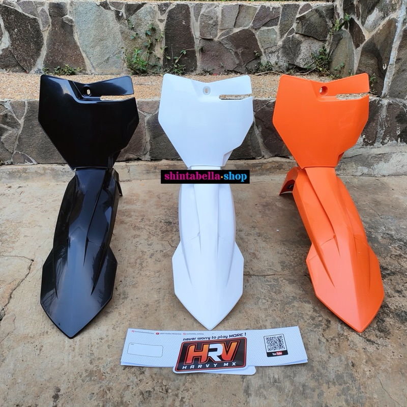 Spakbor depan ktm 85 2020 dan papan nomor ktm 85 2020 set Supermoto klx 150 Klx bf Dtracker new