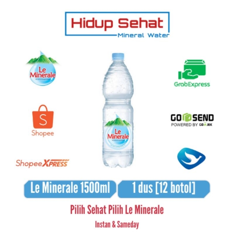 

Le Minerale Air Mineral 1500ml 1 dus ~ 12 botol