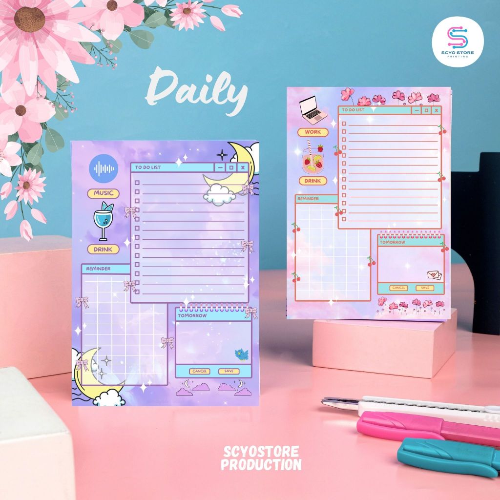 

Buku Agenda Kerja Aesthetic Daily Planner A6 isi 30 Lembar - Agenda Harian