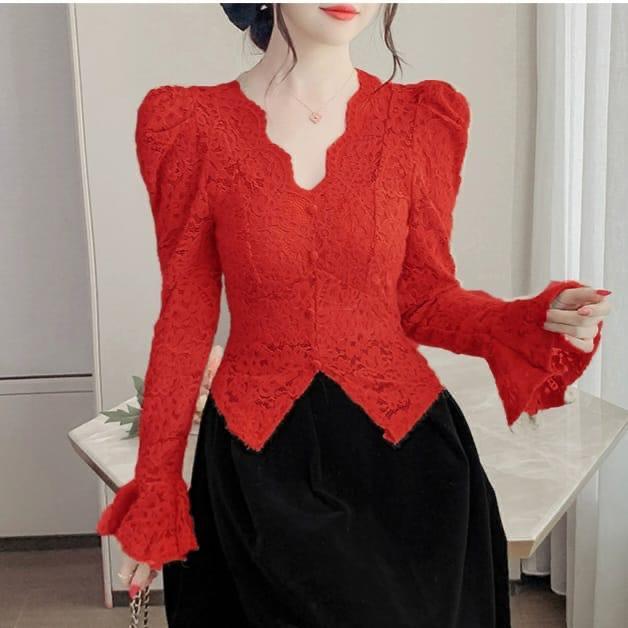Atasan Wanita Lace Top Elegan Renda Boho