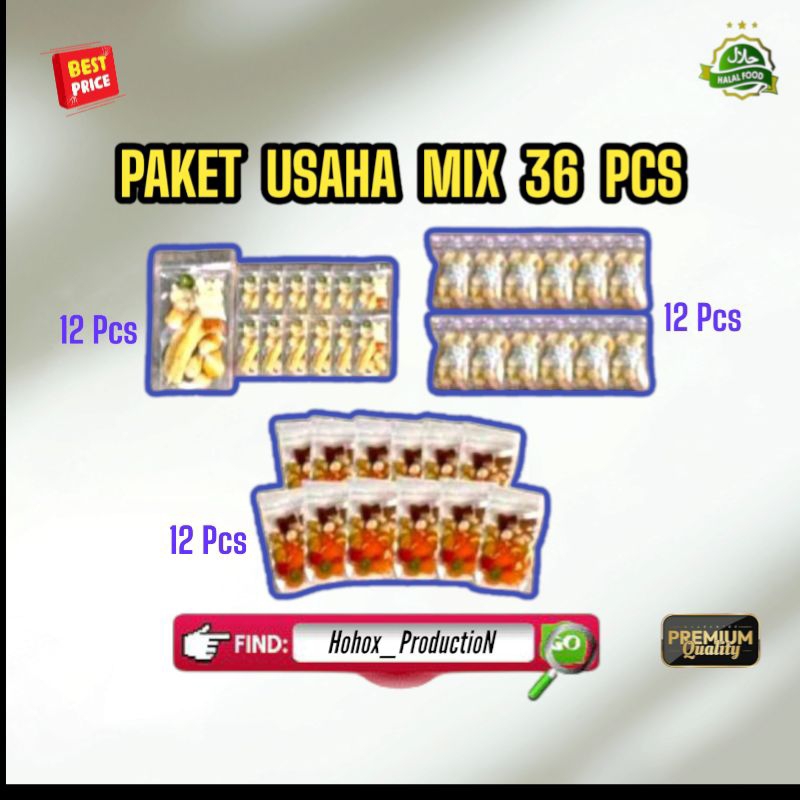 

PAKET USAHA 36 PCS MIX / 12 SEBLAK / 12 BOCI / 12 CUANKI