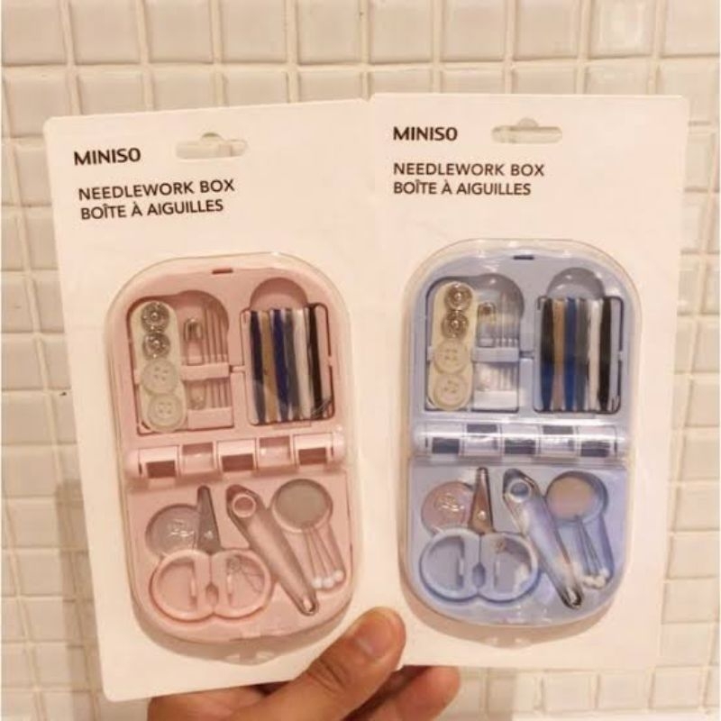 MINISO NEEDLEWORK BOX SEWING PERALATAN MENJAHIT PERLENGKAPAN ALAT JAHIT