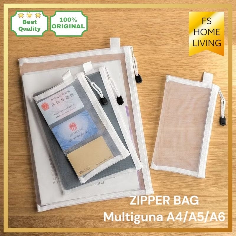 

Tas File Zipper Bag Kantong Penyimpanan File Mainan Puzzle anak Dompet Serbaguna Tempat Pensil Aeshtetic