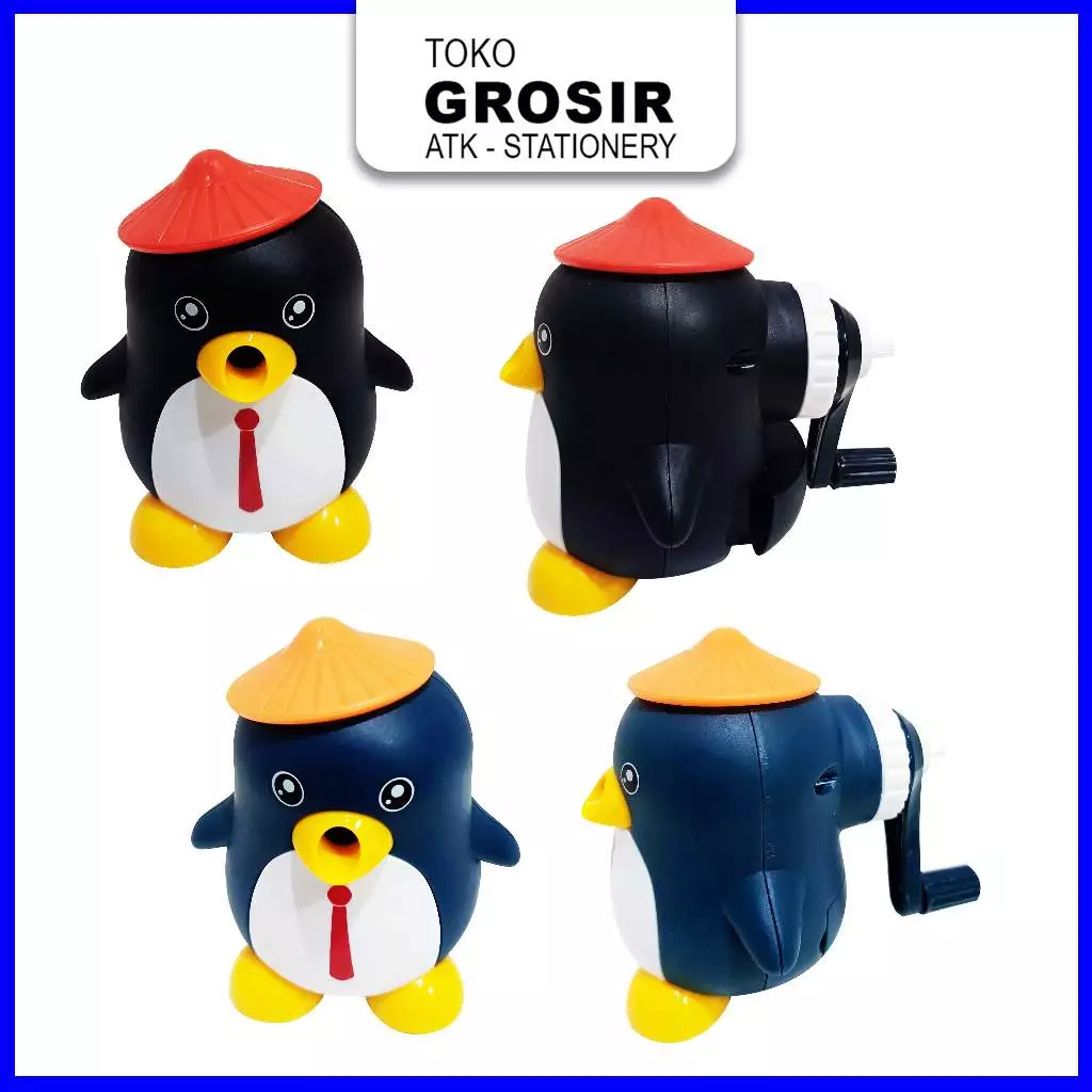 

(LIVE) Sharpener Rautan Serutan Putar / Serutan Meja Karakter Pinguin - 9071 A