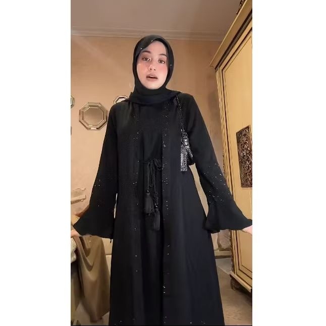 abaya arina satu set outer bisa bayar di tempat gratis ongkir abaya ORI dari ameera