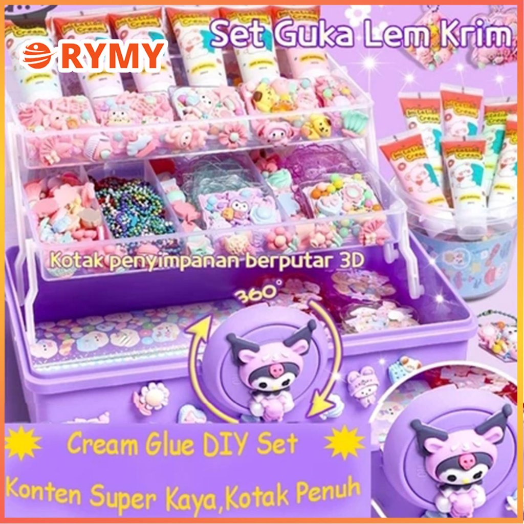 RYMY Guka DIY Gantungan Kunci Akrilik Custom Nama  Stiker Lucu - Set Craft Hadiah Ulang Tahun untuk 