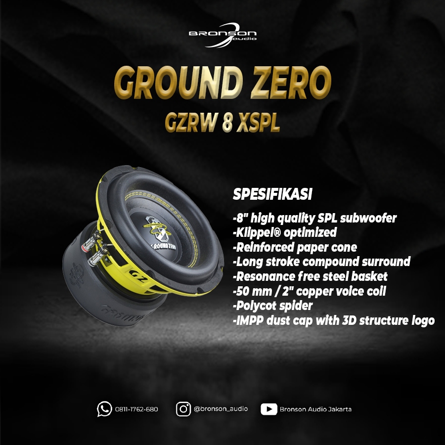 SUBWOOFER PASIF GROUND ZERO GZRW 8 XSPL
