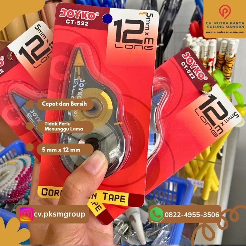 

Joyko CT-522 Tipe X Cepat dan Bersih Long Tape 12 mm x 5mm