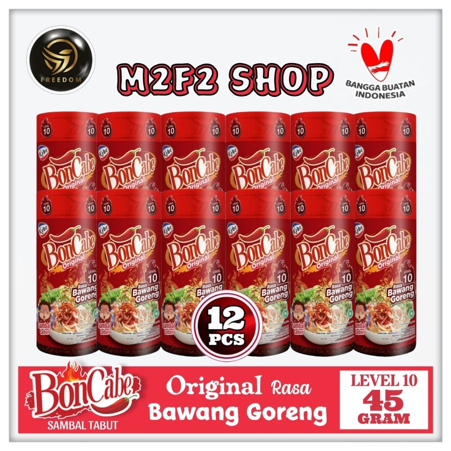 

BonCabe Level 10 Sambal Tabur Original Rasa Bawang Goreng Botol - 45 gr (Kemasan 12 Pcs)