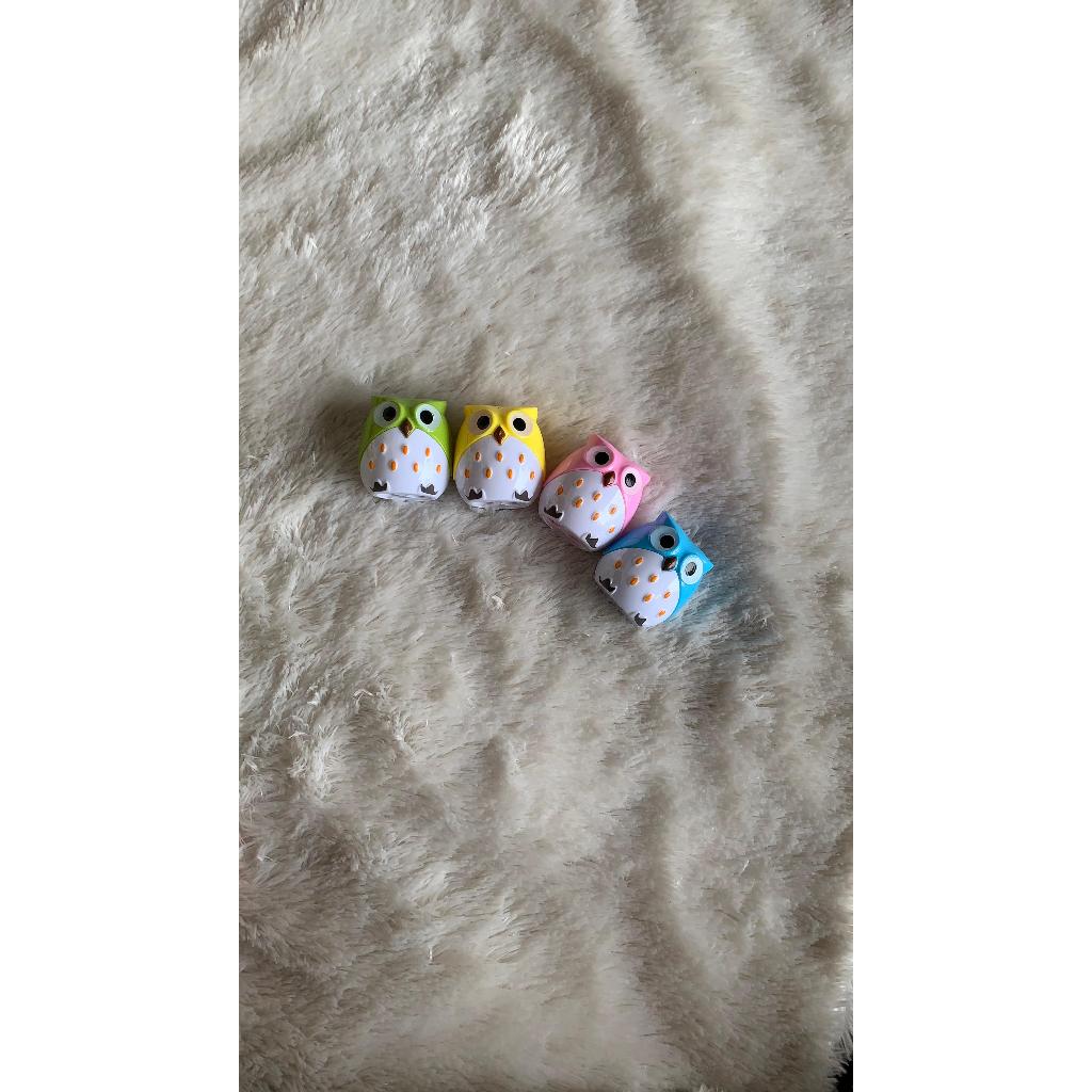 

Serutan peraut rautan pensil motif karakter owl lucu