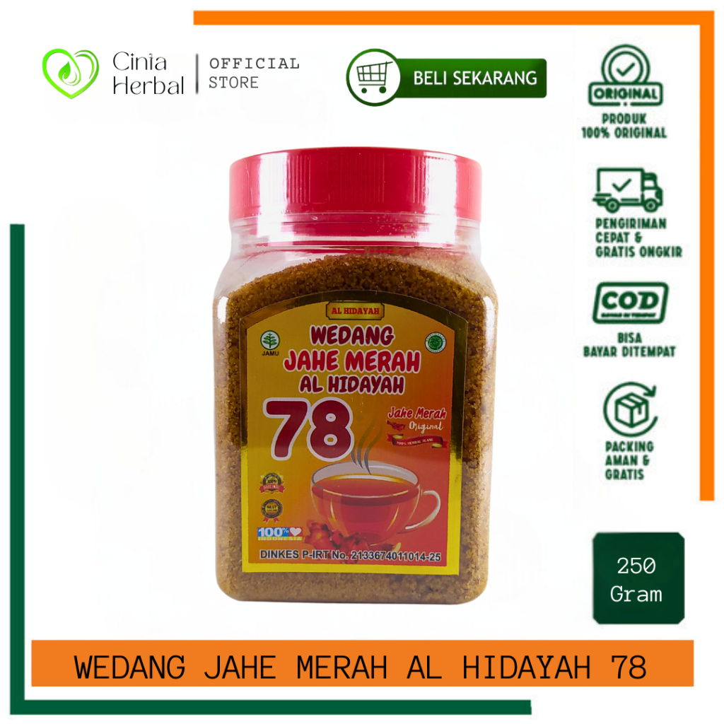 

WEDANG JAHE MERAH SUPER 78/JAHE MERAH AL HIDAYAH 78 | Kemasan Toples 250gr.