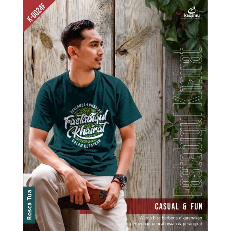 Fastabiqul Khoirot hijau kaos pria