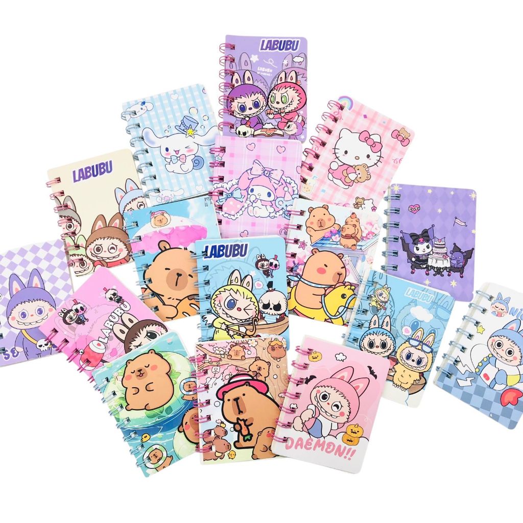 

(A7) NOTEBOOK SPIRAL MD-029-32/35/33/31 / BUKU TULIS CATATAN LABUBU SANRIO CAPYBARA