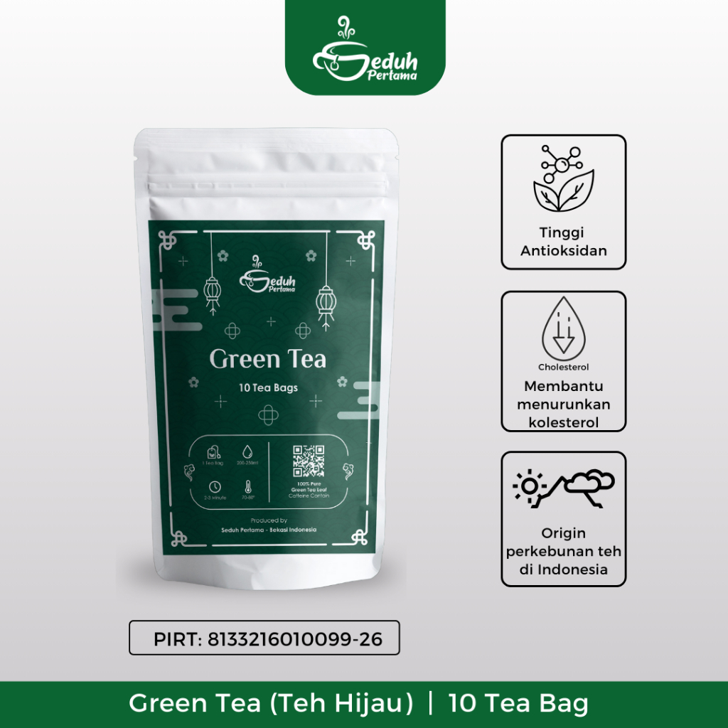 

Seduh Pertama 10 Tea Bag - Green Tea - Teh Detox & Diet | Siap Seduh Kemasan Ekonomis Dalam Kantong Teh