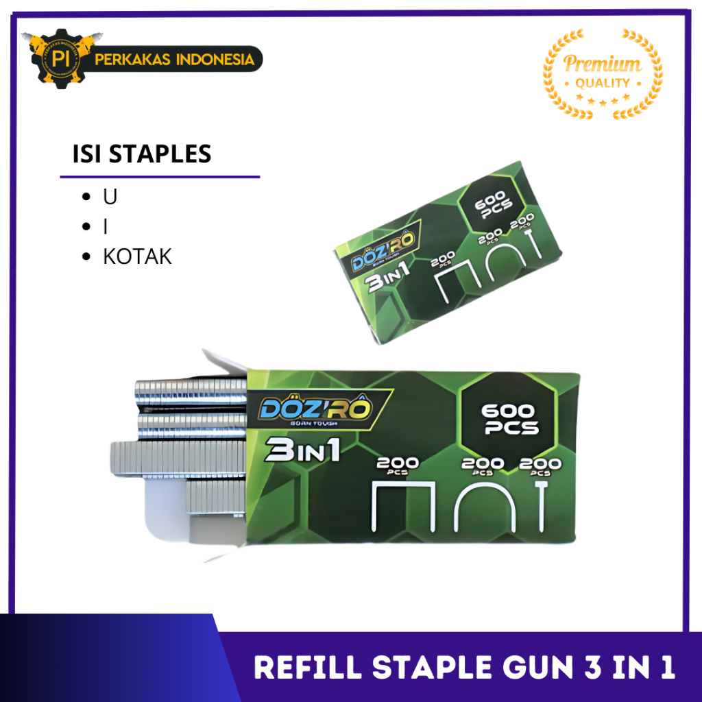 

Refill Staple Gun Staples 3 IN 1 600PCS Tembak Guntacker Steples Stapler Hekter Tacker 1008 J 1308 J Alat Perekat Stepler Handtacker