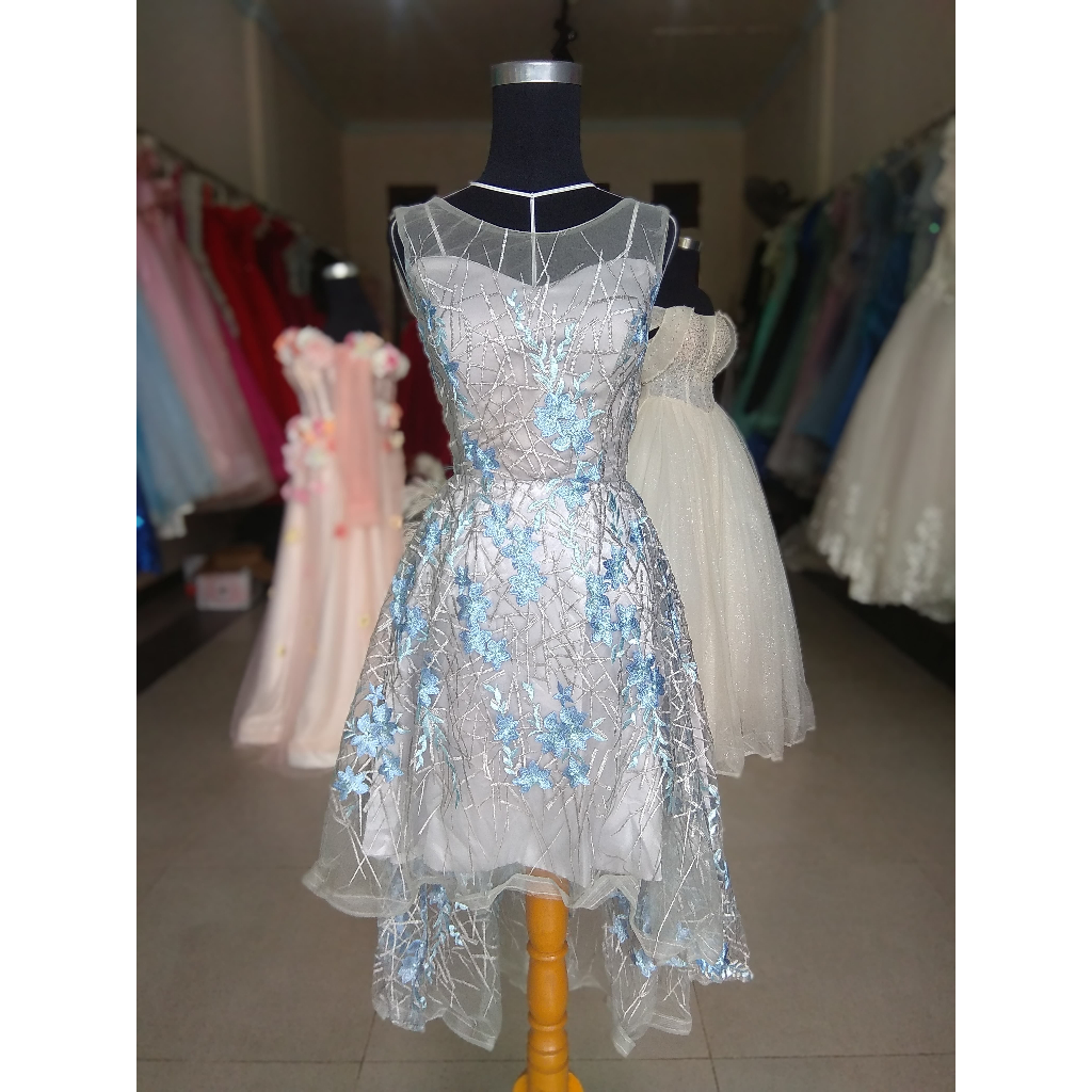 [FOR RENT] Dress Party Mini Light Blue / Biru Muda Mini Party Dress LBM-003