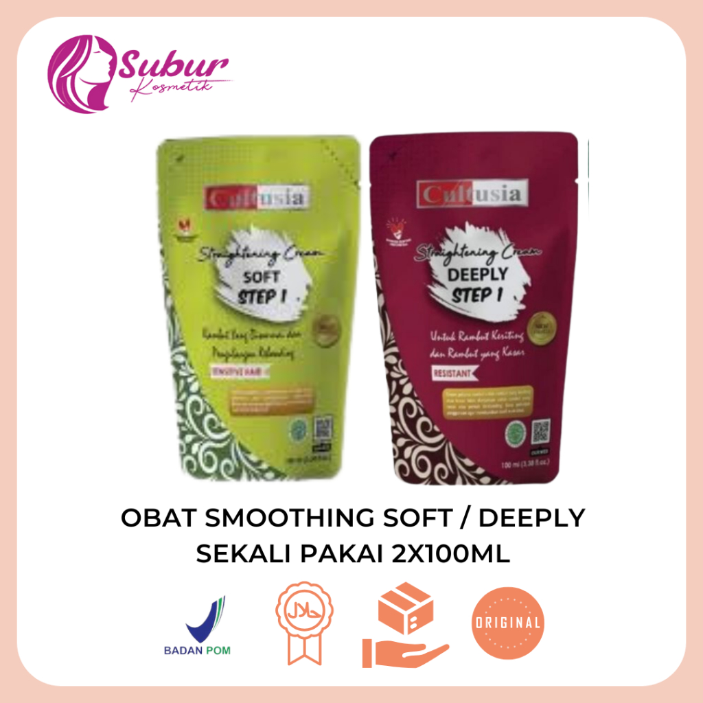 Cultusia Obat Smoothing Rambut Mini 2x100Ml (Sekali Pakai isi Kemasan Step1+Step2)