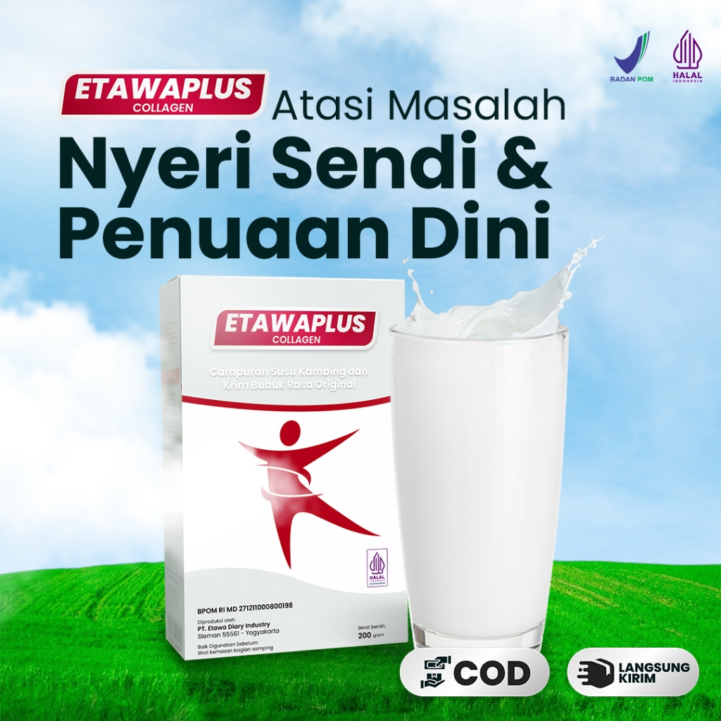 

ETAWAPLUS COLLAGEN - Susu Kambing Etawa & Collagen Atasi Nyeri Sendi dan Penuaan Dini