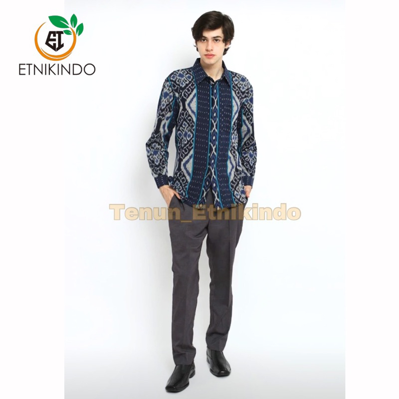 Kemeja Tenun Pria Lengan Panjang - kemeja tenun pria - kemeja tenun etnik