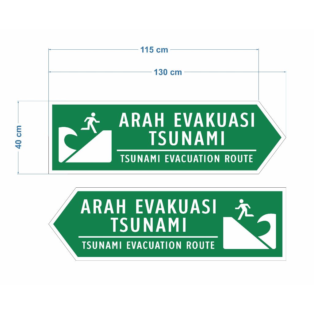 

Custom rambu jalur evakuasi tsunami 130cm x 40cm