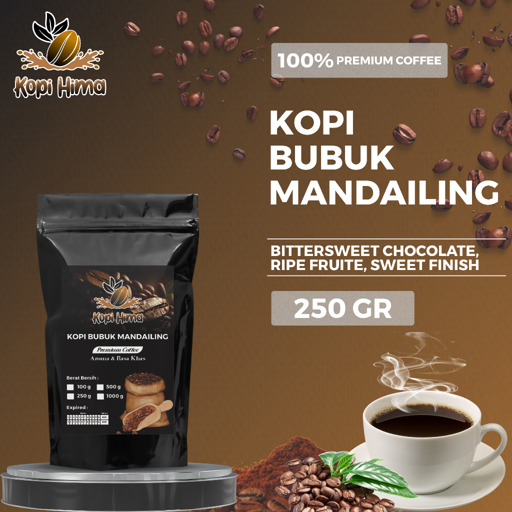 

kopi.hima - bubuk kopi mandailing berat 250 gram premium roasting