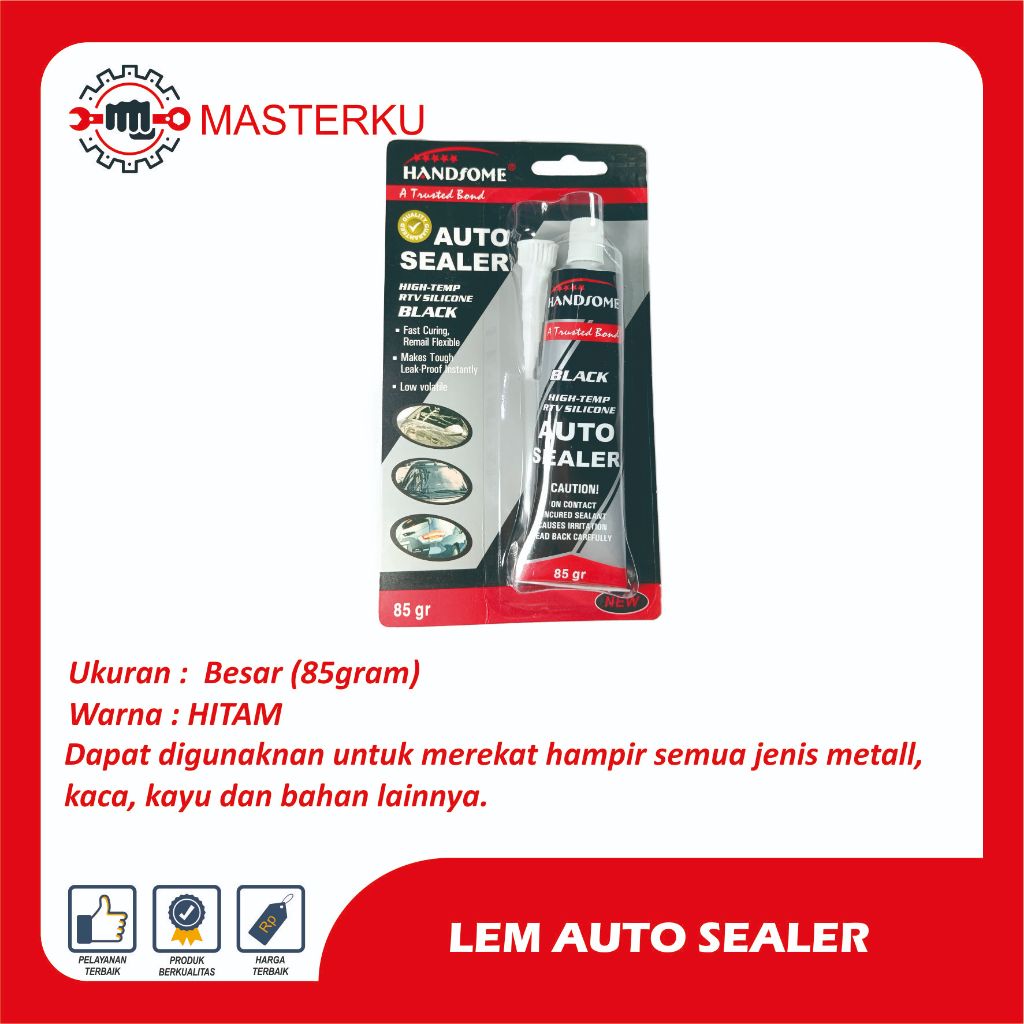 Lem AUTO SEALER hitam / lem Silicone hitam / lem bemper kaca mobil BESAR /LEM KACA MOBIL