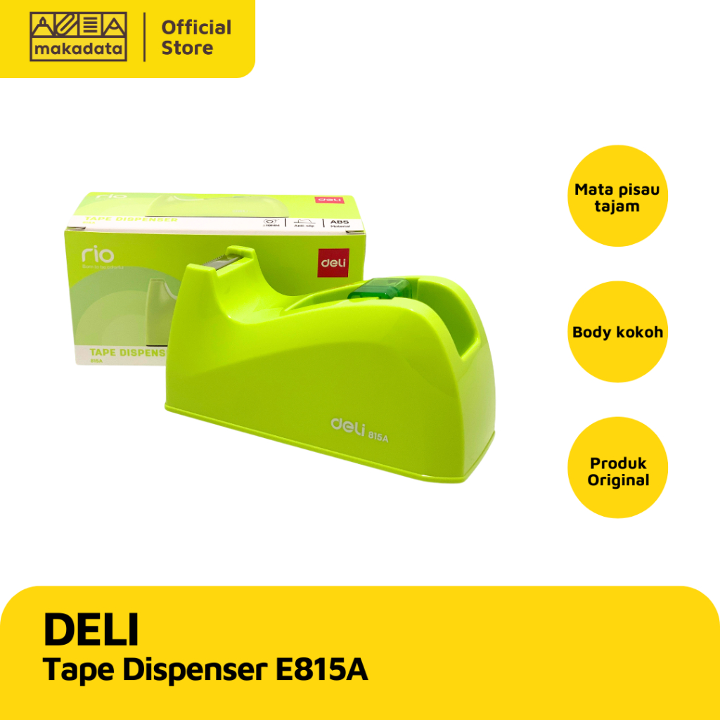 

TAPE CUTTER / TAPE DISPENSER / PEMOTONG PITA PEREKAT DELI E815A (1 PCS) MURAH