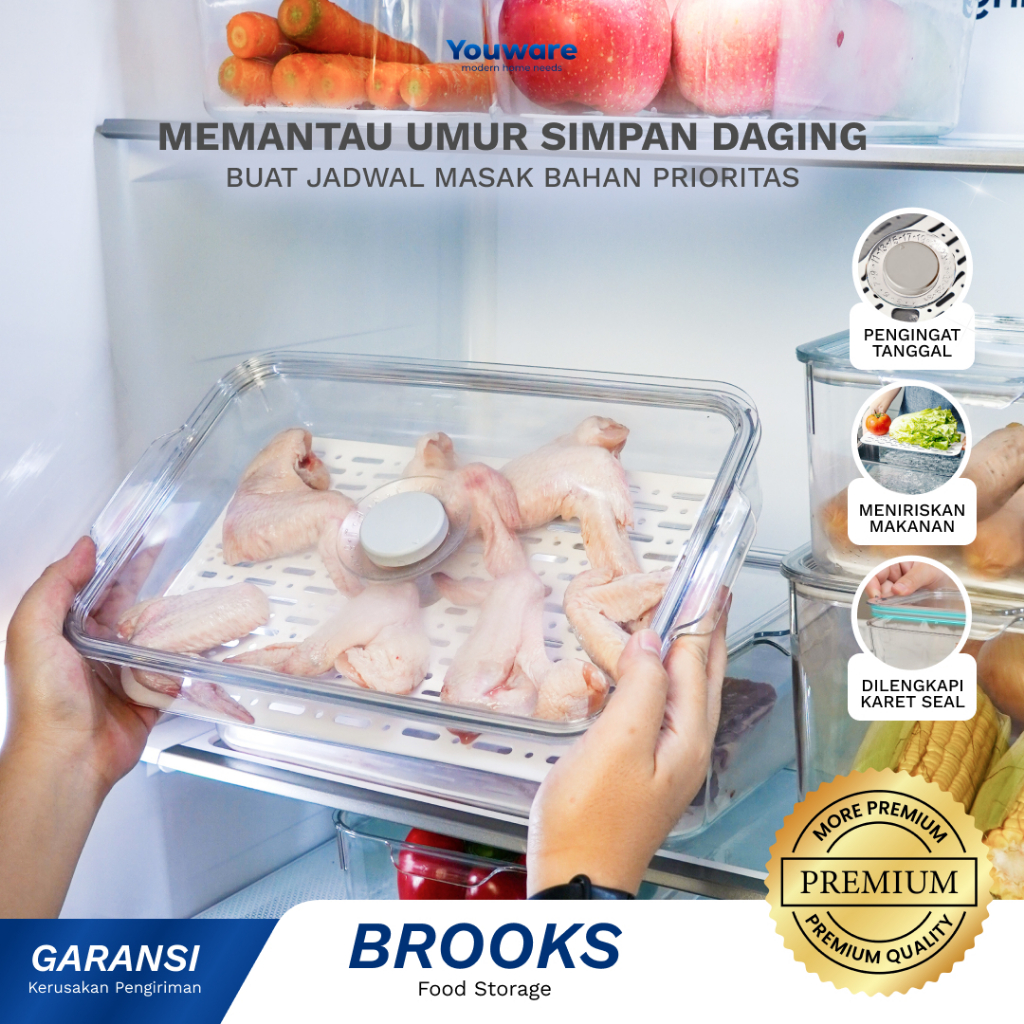 Youware - Brooks Storage Kulkas / Food Container / Toples / Wadah Makanan Bahan Masakan Aesthethic