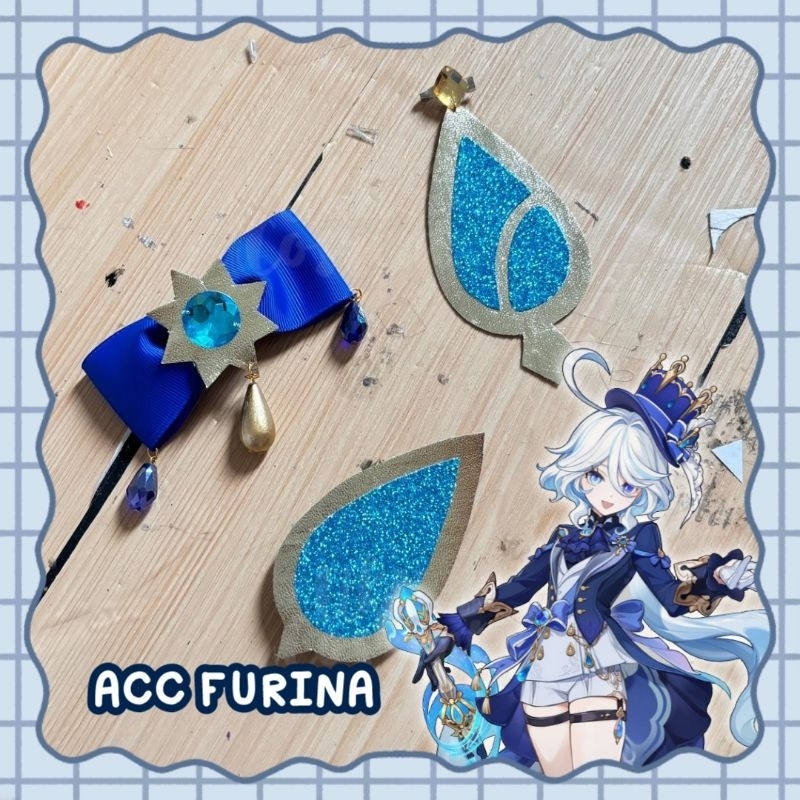 [PO] Acc Bandul Furina Emas Acc Blazer Dada Kerah Furina