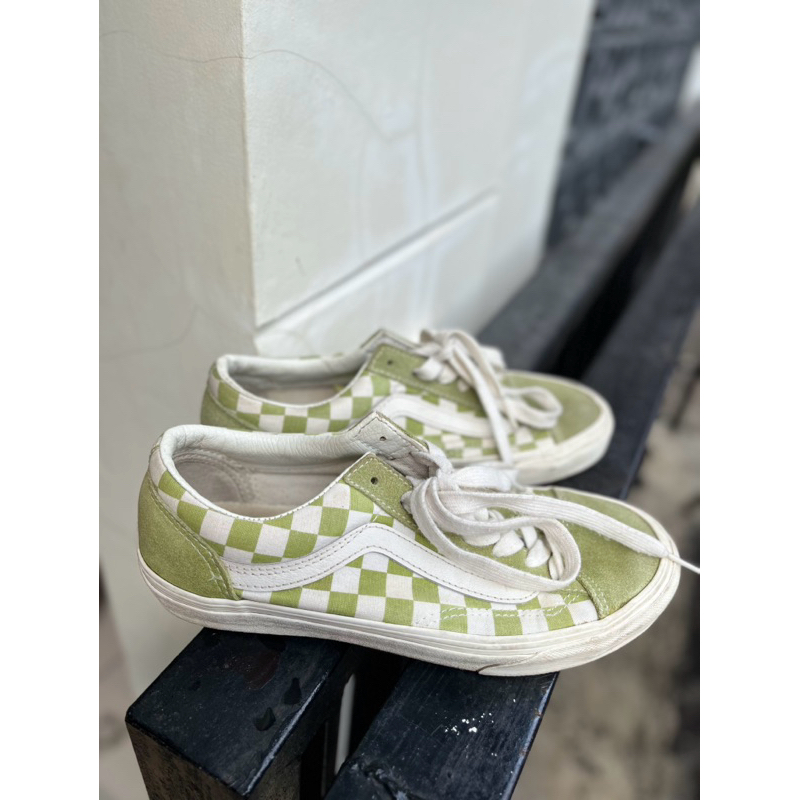[Preloved] Vans Old Skool Checkerboard Green