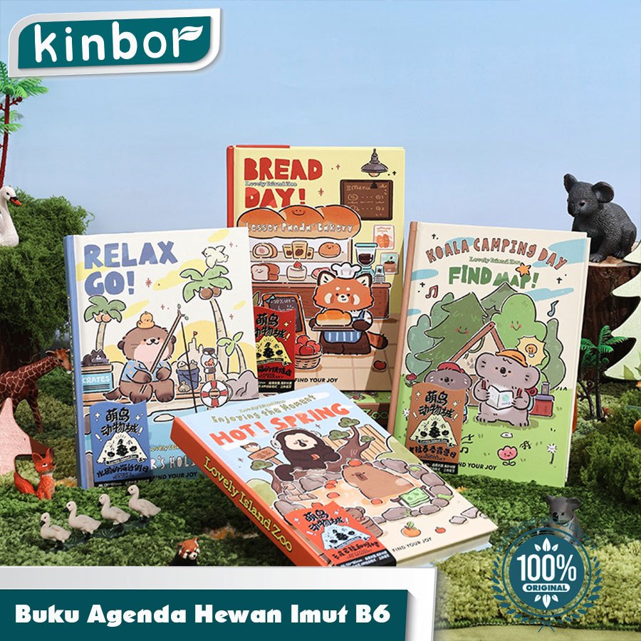 

Notebook Cartoon B6 Hardcover Kartun Lucu/ Buku Harian Anak Anak Animal City Seri