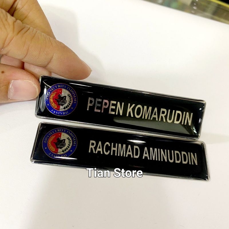 

Papan nama/nametag stenlis resin/viber