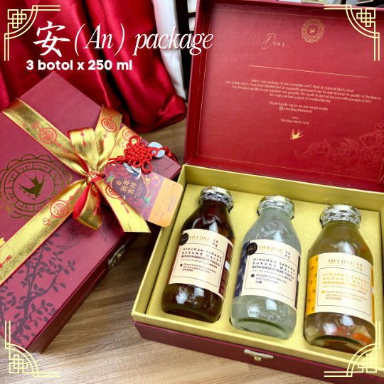 

Chinese New Year Hampers Imlek 2025 - AN 安 Package 3 x 250ml Hampers Mewah Sarang Burung Walet