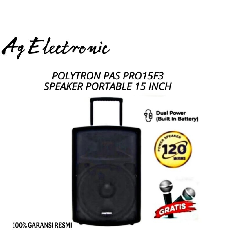POLYTRON PAS PRO15F3 Speaker 15 inch speaker aktif speaker bluetooth karaoke