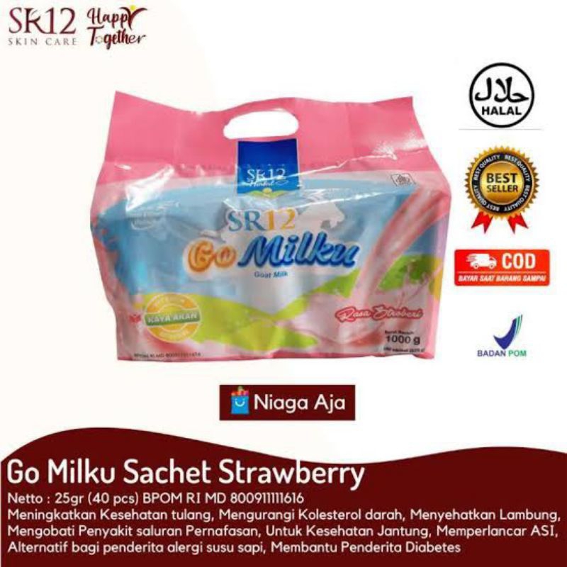 

gomilku SR12 sachet, susu kambing etawa, susu kesehatan,susu untuk semua usia mulai 6 bulan sampai lansia