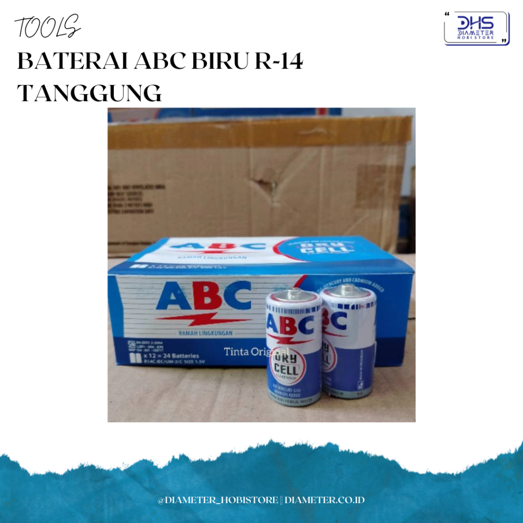 Baterai ABC biru R-14 tanggung