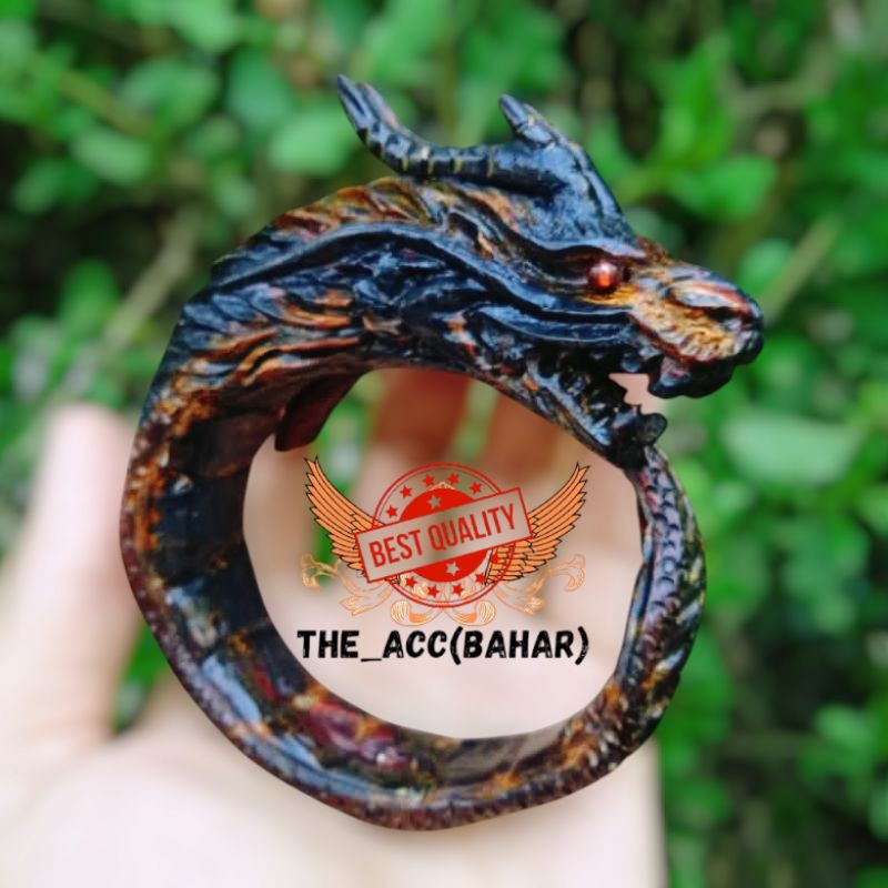 gelang akar Bahar merah kristal tembus cahaya ukir naga super jumbo berkualitas limited edition 100%