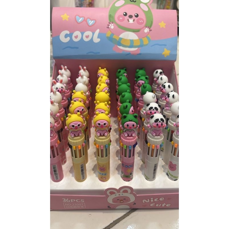 

1 BOX PEN 10 WARNA LOOPY ISI 36