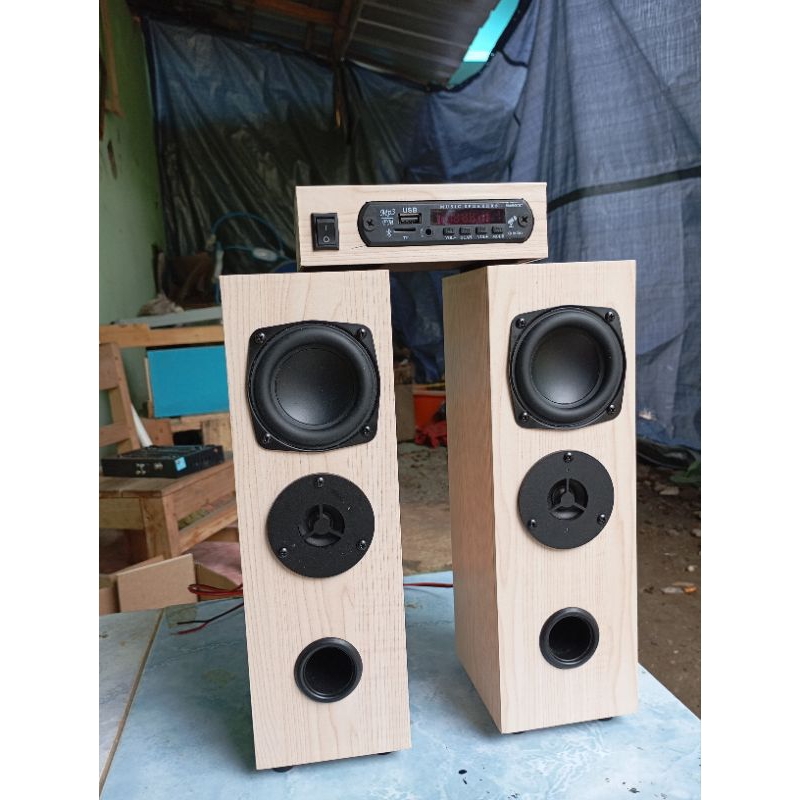 speaker hifi rakitan 2x40 w, bluetooth, usb, sdcard, aux, fm radio