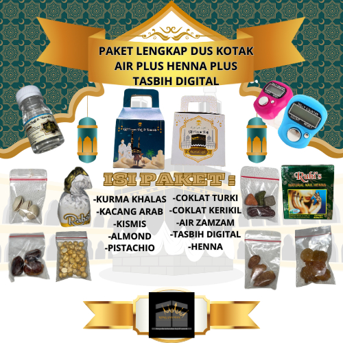 

Paket lengkap Oleh-oleh Haji dan Umroh plus Henna dan Tasbih Digital