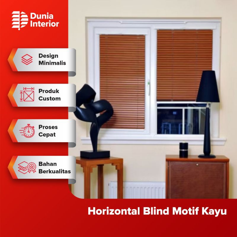 Horizontal Blind Motif Kayu