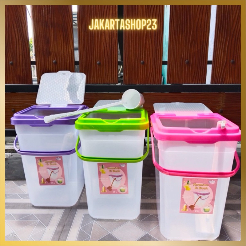 Lovenia - Toples Es Buah 15 Liter + Gayung / Aquarium Es Kelapa / Toples Air Es